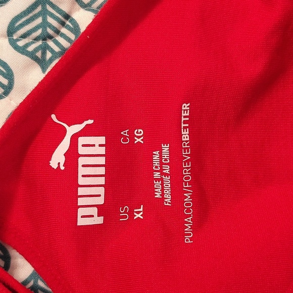 PUMA Red Sports Bra Size XL Adustable Straps Puma Logo Throughout - Picture 5 of 5